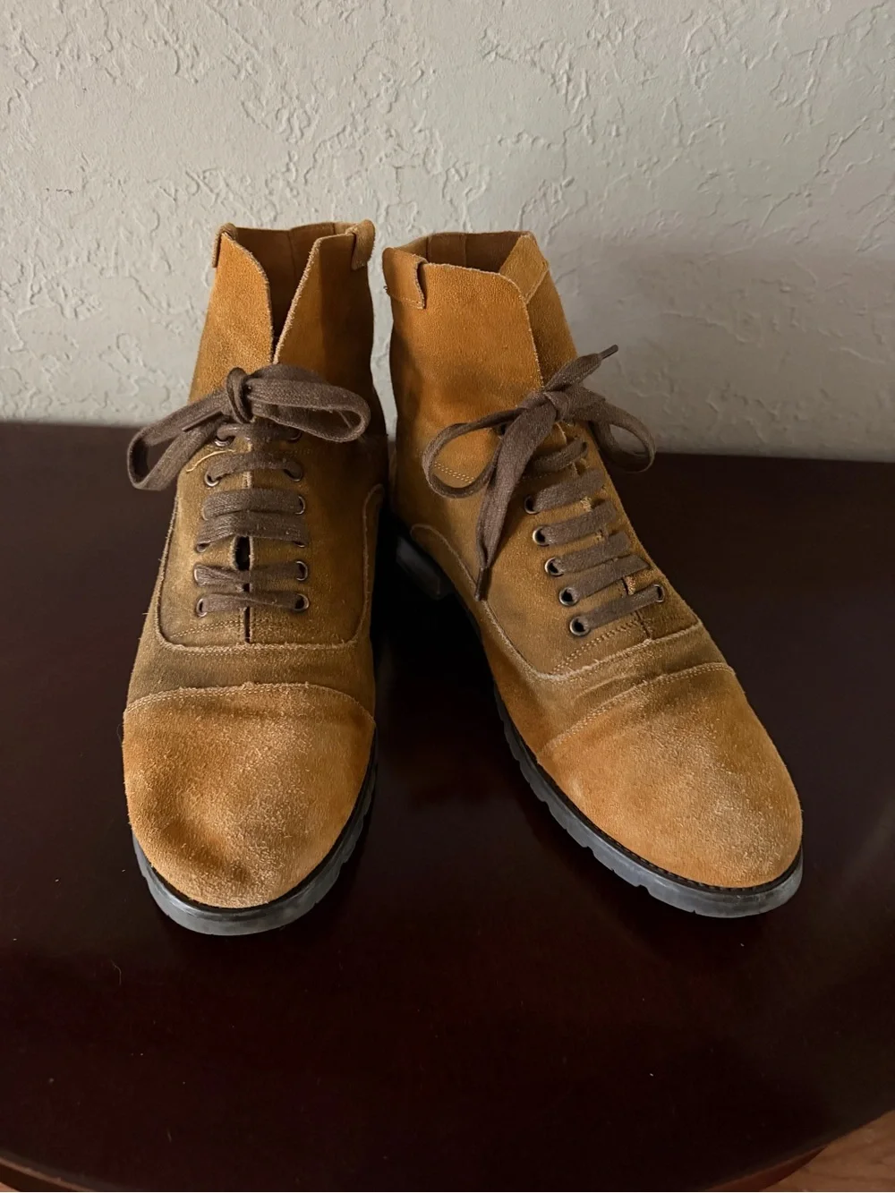 Silver Jeans Co Men’s Tan Distressed Suede Combat Boots Size 10 Military Grunge